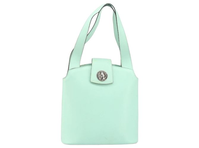 Céline Celine Circle Logo Handbag Leather Green