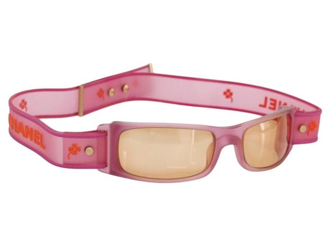 Gafas de sol CHANEL de goma rosa CC Auth 165731V