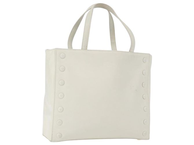 Céline Sac à main CELINE en cuir blanc et or Auth mr2081 Doré