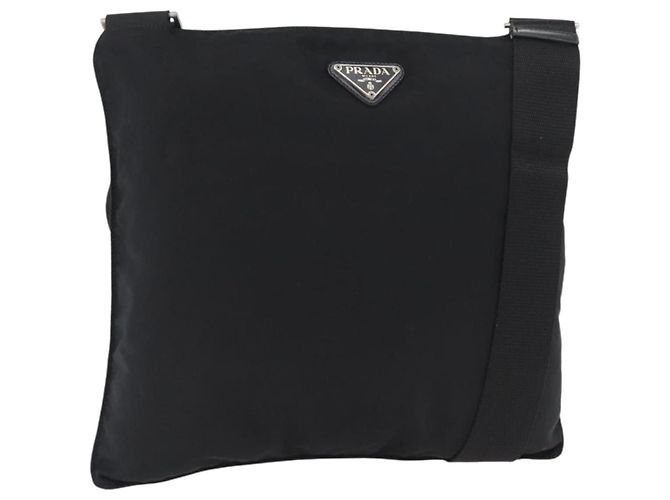 Borsa a Spalla PRADA Nylon Nero Argento Autentica 169612