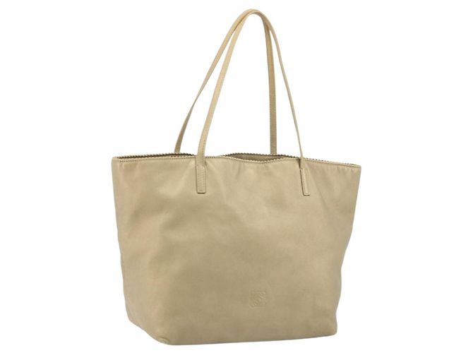 Bolsa Tote LOEWE em couro dourado Auth ep13539