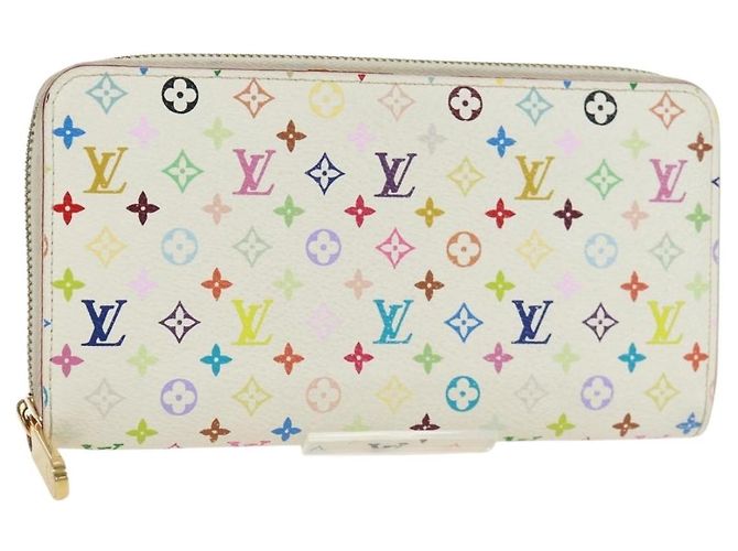 LOUIS VUITTON Monogram Multicolor Zippy Long Wallet White M60241 LV Auth 171842V
