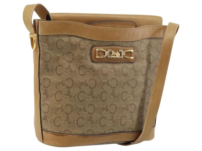 Céline Borsa a Spalla Celine C Sulky PVC Beige Oro Auth ep13573 D'oro