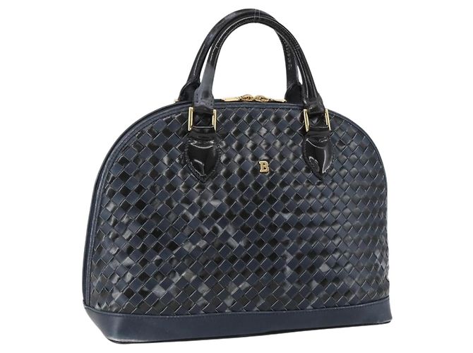 BALLY Borsa a mano in pelle nera e oro Auth 166850 Nero D'oro