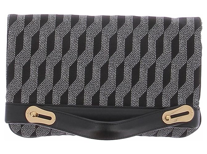 Autre Marque Schwarze Clutch mit weißen Details