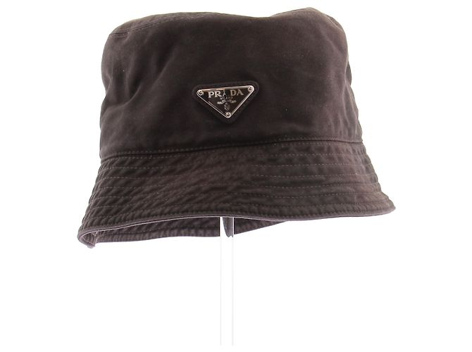 Prada Brown Cotton Bob Hat