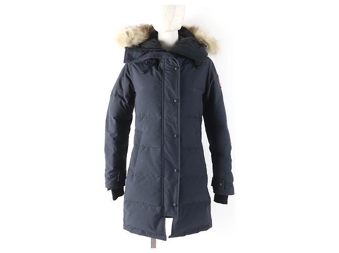 Autre Marque Canada Goose Mackenzie Polyester Cotton Down Coat Blue Navy blue