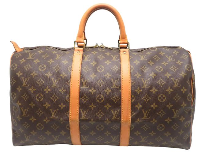 Bolso Boston Keepall 50 Louis Vuitton Castaño