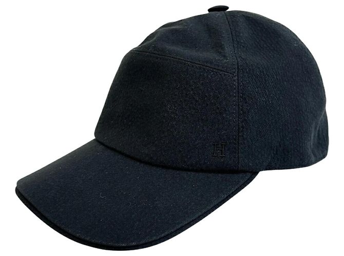 Gorra de algodón negro Hermès