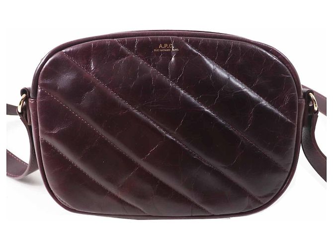 Apc Bolsa de Ombro em Couro Matelassado A.P.C. Marrom Bordeaux