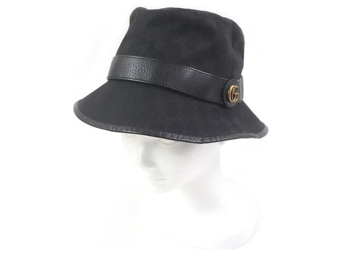 Gucci GG Canvas Polyester Cotton Bucket Hat Black