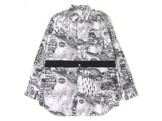 Autre Marque COMME des GARCONS SHIRT Camicia di Cotone a Maniche Lunghe Bianco
