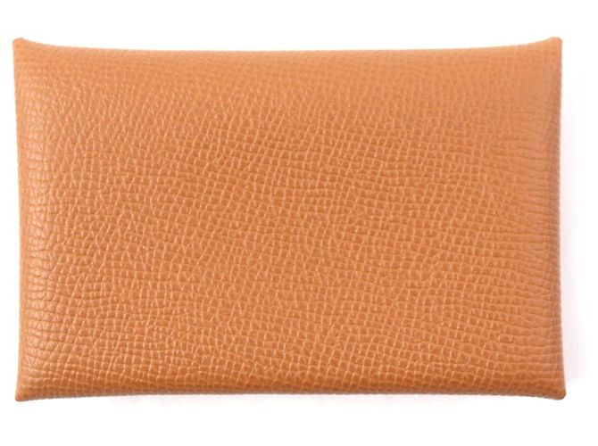 Hermès Hermes Calvi Epsom Card Case Golden
