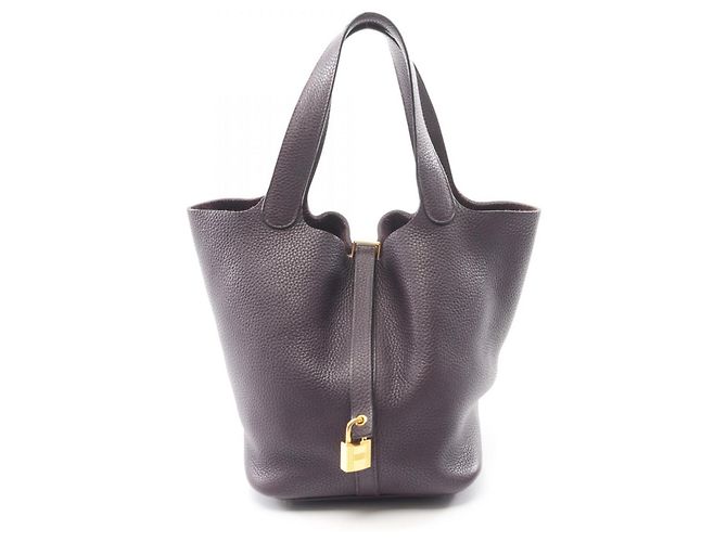 Borsa Hermès Picotin Lock MM Bordò Porpora 
