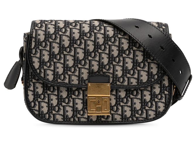 Bolsa transversal Dior em lona azul oblíqua Azul marinho