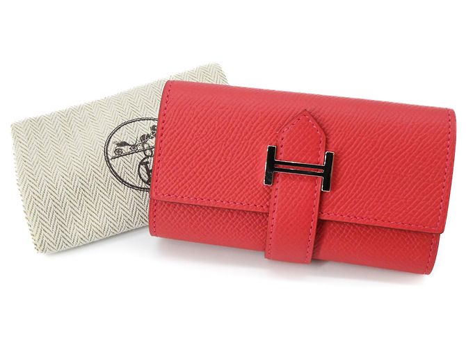 Hermès Hermes Bearn 4-Ring Keycase Red