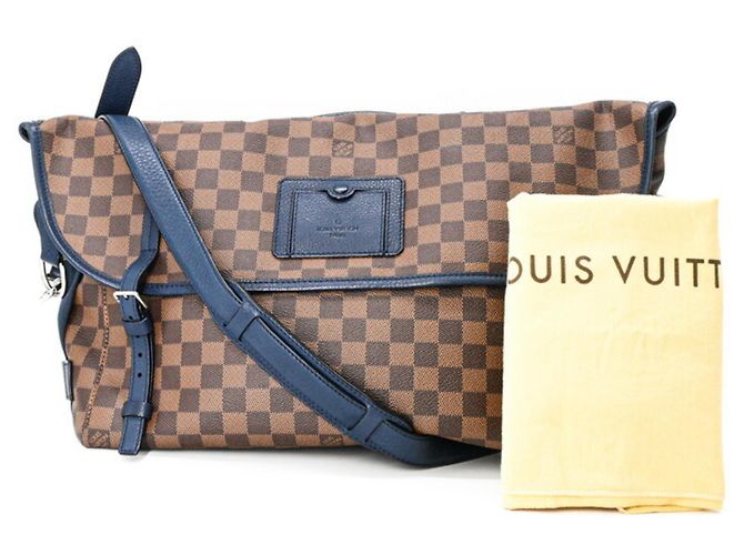LOUIS VUITTON Bolsa de Ombro Damier Sprinter GM Marrom Azul marinho Damier ebene
