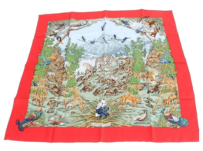 Silk In Bufanda de seda Sichuan Carre 90 de Hermès Roja