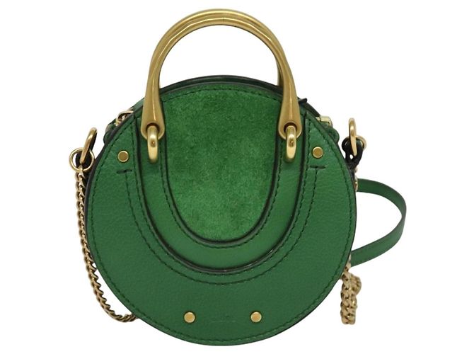 Chloé Borsa a tracolla Pixie in pelle e camoscio piccola Chloe Verde