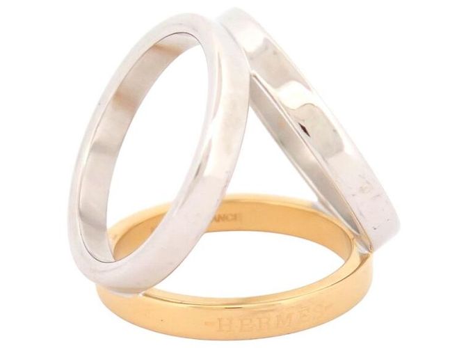 Ring Hermès ANELLO PER FULARD HERMES TRIO BICOLOR IN METAL PALLADIO E ORO