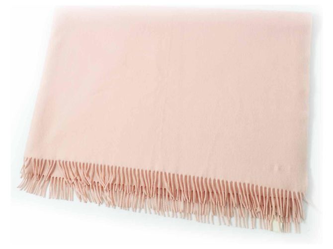 Xale de cachecol bordado com logo Hermès Rosa