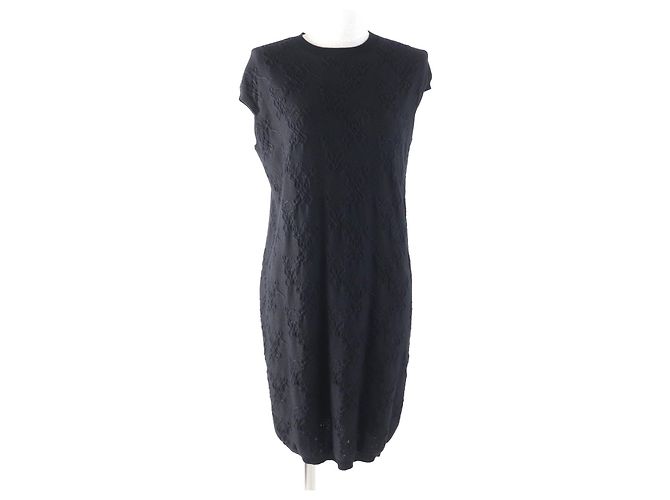 Vestido de cashmere e seda com gola redonda Hermès Preto