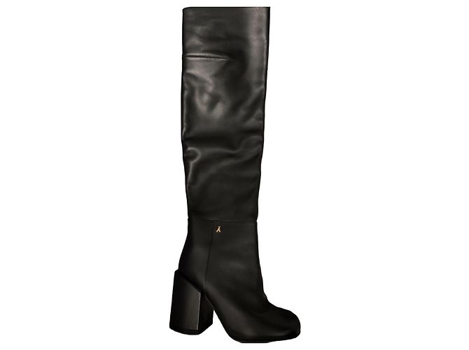 Patrizia Pepe black leather knee high boots size 36
