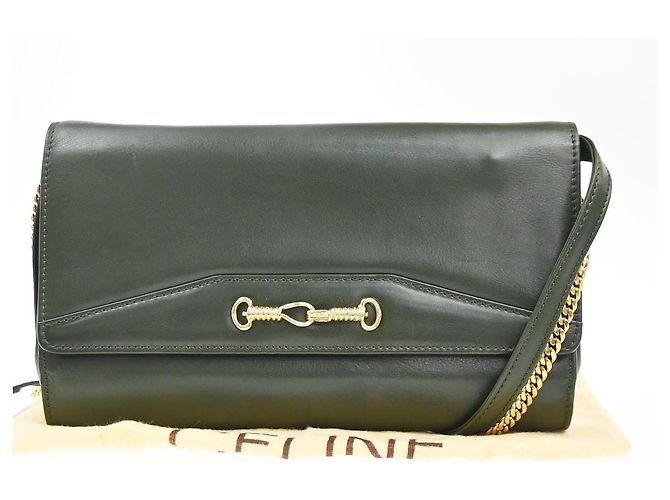 Céline Celine Vintage Leder Grün