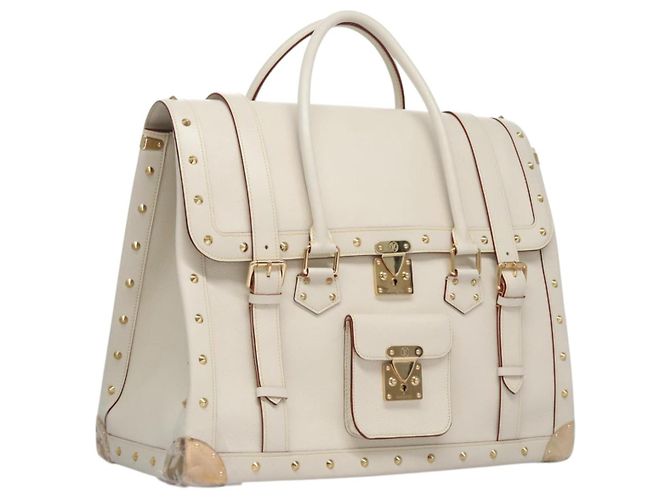 LOUIS VUITTON Suhari Extravagan Handtasche aus Leder Weiß M91803 LV Auth 115974SM