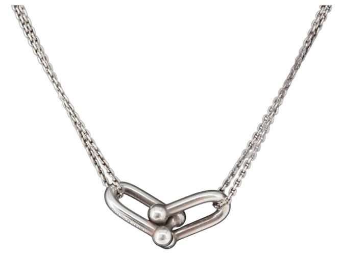Autre Marque Doppelglied-Hardware-Halskette TIFFANY&Co. Silber Ag925 Auth 133241SAM