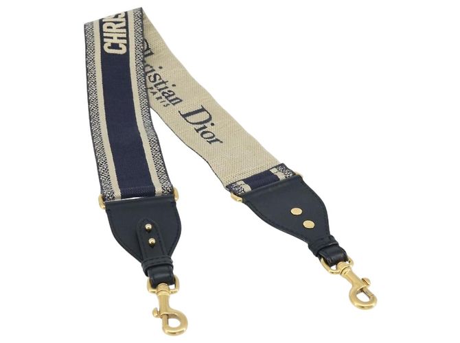 Christian Dior Shoulder Strap Canvas 36.6"" Navy Auth ep13581 Navy blue