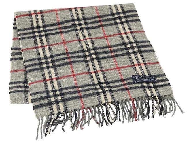 Sciarpa in lana a quadri Nova Check Burberry grigia Auth am10751 Marrone