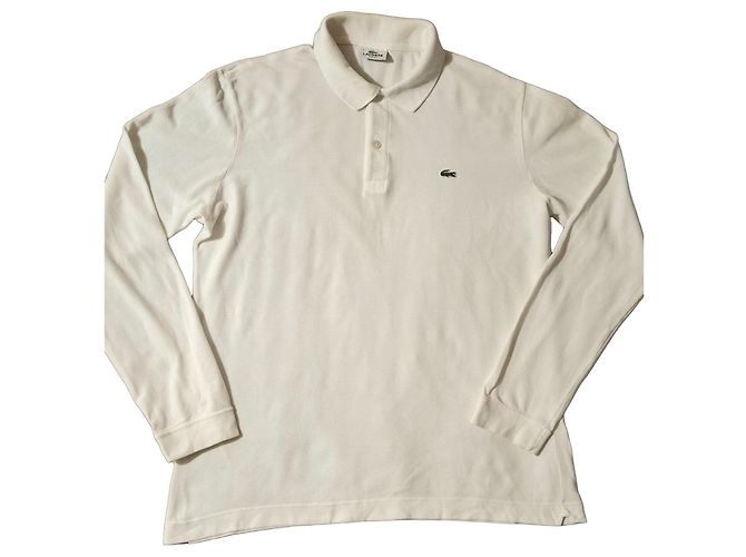 Maglietta polo Lacoste a maniche lunghe bianca Bianco
