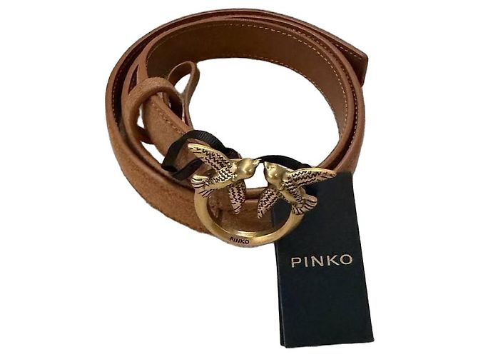 Pinko Cinto de camurça marrom com fivela