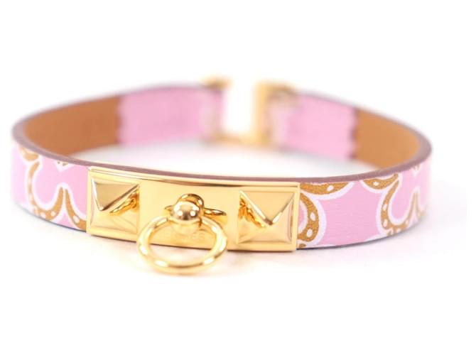 Hermès Hermes Rival Mini Lucky Daisy Swift Bracelet Size 17 Pink 