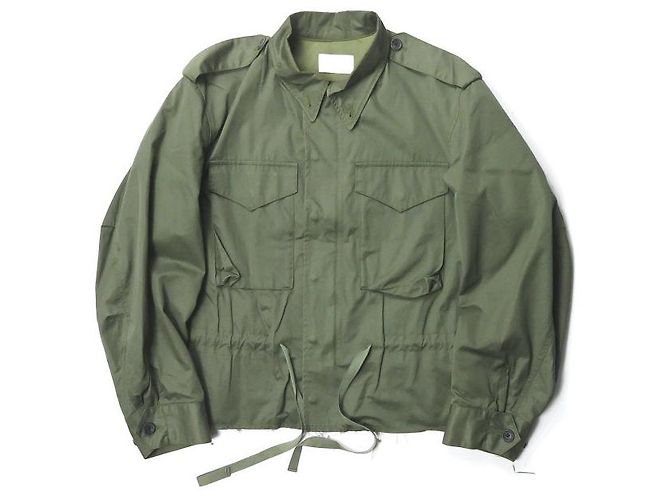 Autre Marque Jaqueta militar curta de algodão URU Verde Verde oliva