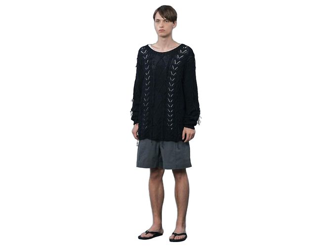 Autre Marque Pullover in cotone Tangis di bukht con motivo da pescatore Nero