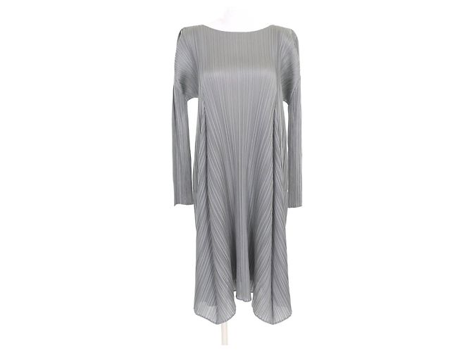 Issey Miyake Polyesterkleid PLEATS PLEASE Grau