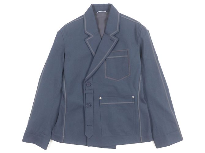 Jaqueta de algodão dupla Dior Gardners Azul Azul marinho