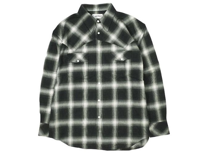Autre Marque CAMICIA WESTERN A QUADRI OMBRATA LASTMAN Camicia di cotone Nero