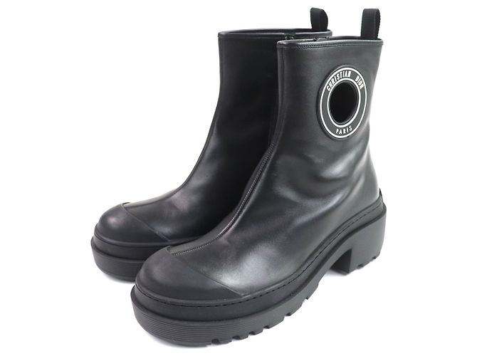 Botas de tornozelo de couro DIOR SYMBOL da Christian Dior Preto