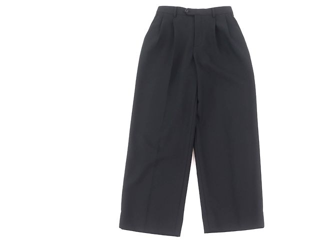 Céline Calça larga de dois pregas Celine Center em lã Preto
