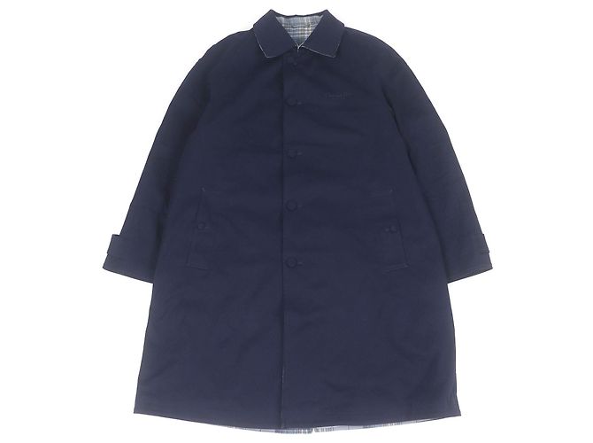 Abrigo Balmacaan de algodón bordado con el logo de Dior Azul Azul marino