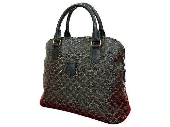 Céline Borsa Boston in pelle Celine Marrone Nero
