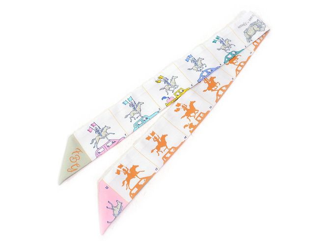 Hermès Lenço de seda HERMES PARADE Cinza