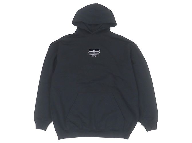 Everyday Sudadera de algodón con logo BB de strass Balenciaga Negro