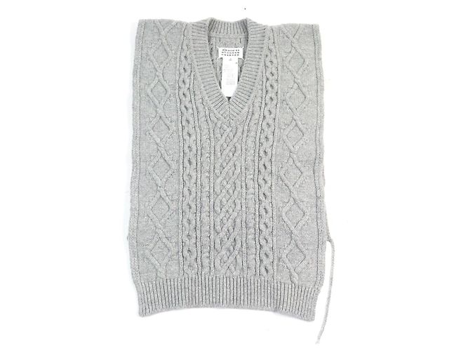Maison Martin Margiela Maison Margiela 1 Bester Icon Stitch Poncho-Stil Pullover aus Wolle Grau