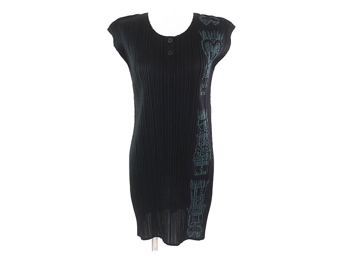 Issey Miyake Totem Pole Kleid PLEATS PLEASE Schwarz