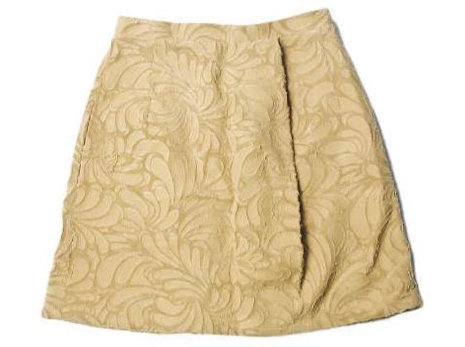 Autre Marque Falda de algodón jacquard Carven Beige