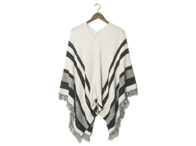 Autre Marque Poncho SAYAKADAVIS de mezcla de papel con flecos Blanco